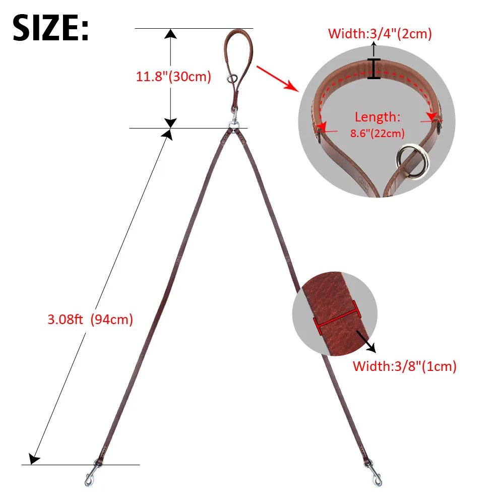 Натуральная кожа Собака двойной поводок 2 способ прочный антикоррозийный питомец средних размеров для прогулки с собакой поводок ремень с мягкой ручкой