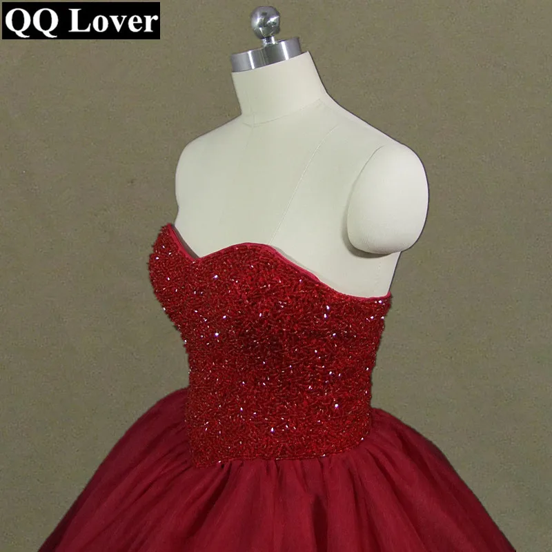 QQ Lover 2019 Новое Элегантное бордовое свадебное платье на заказ роскошное расшитое
