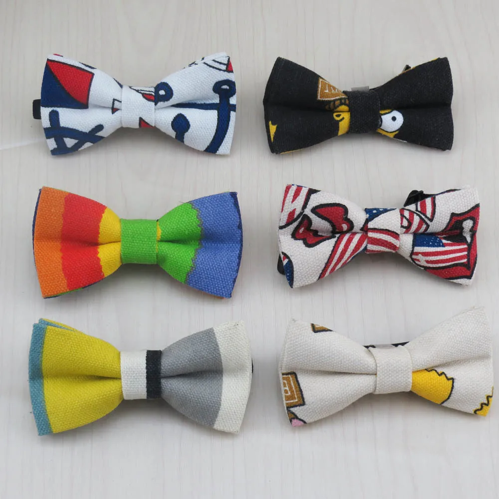 

The new children's canvas bow tie/A total of seven pattern/Cute and fashion/Simpson lip etc design