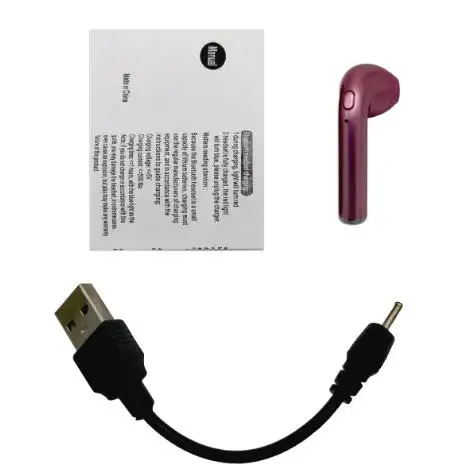 Лидер продаж I7 i7s tws беспроводные Bluetooth наушники гарнитура с микрофоном с кабелями для смартфонов iphone xiaomi huawei - Цвет: Pink Right ear