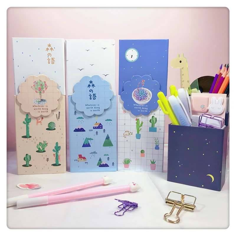 1PC Korea deformation pencil case stationery box Pupils high capacity