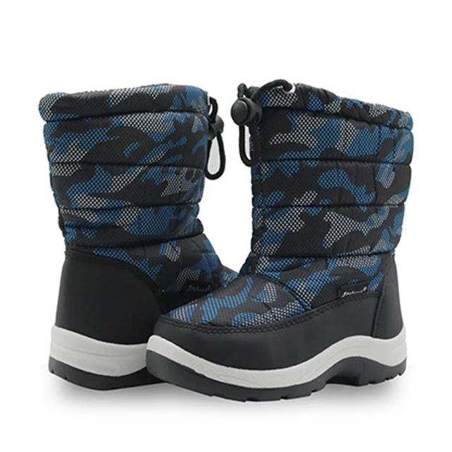 2018 Winter Boys Camouflage Snow Boots Rubber Anti slip Plush Warm Winter Shoes for little boy
