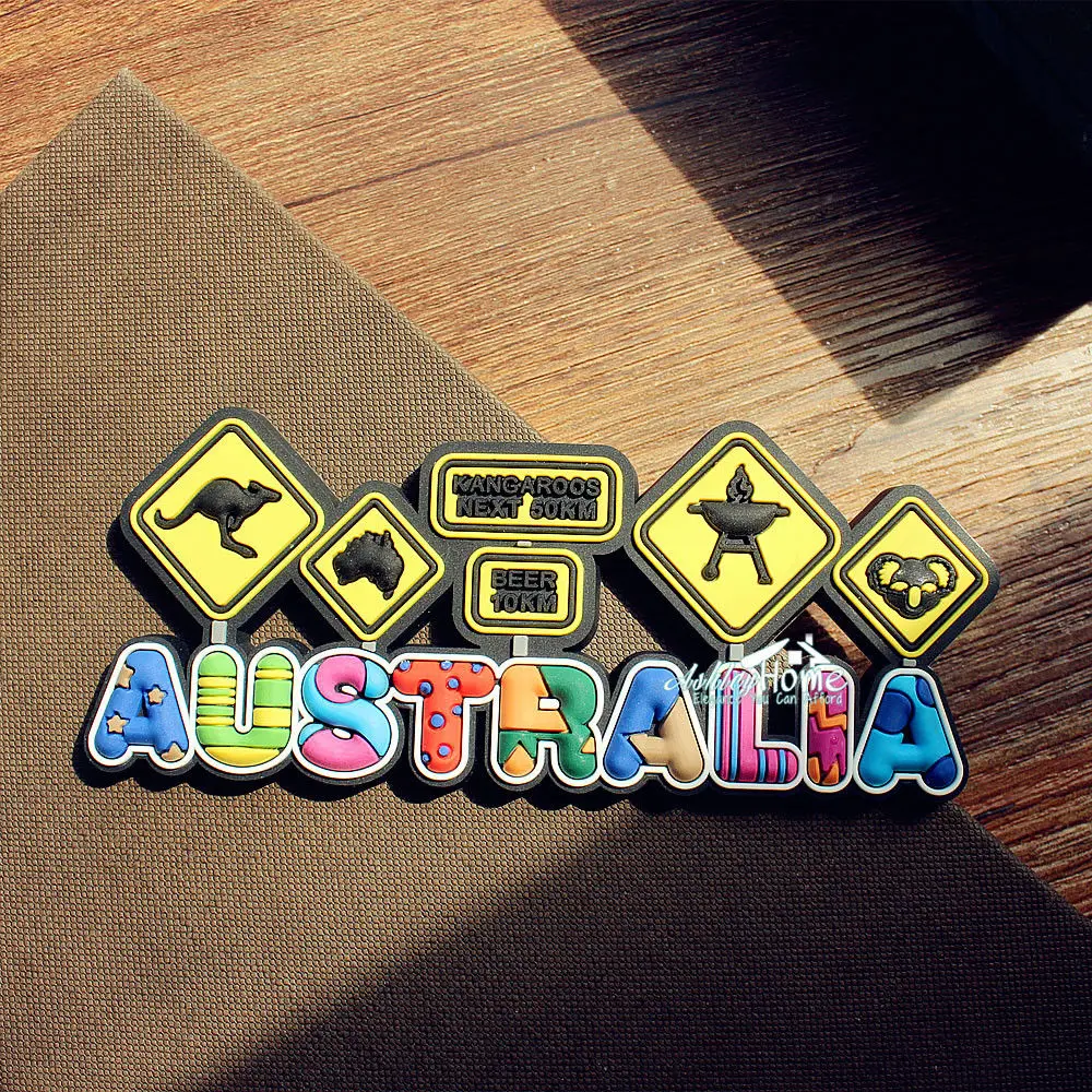 Australia Tourist Travel Souvenir 3D Rubber Fridge Worldwide