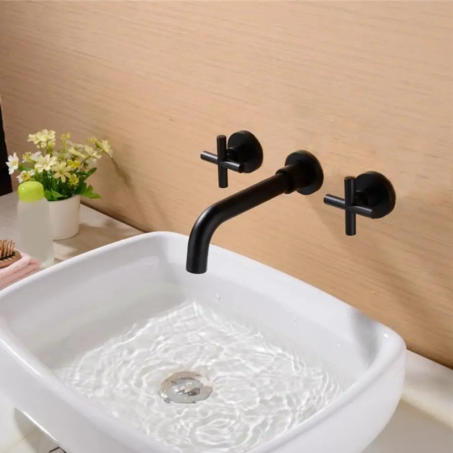 

Handle Fixed On Basin Faucet Bathroom Wall Sink faucet Hot & Cold Water Tap G1/2 basin mixer torneira do banheiro