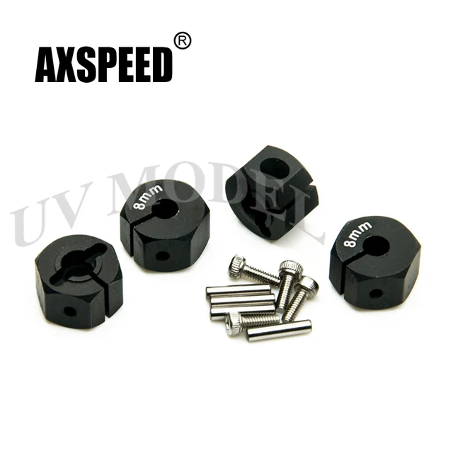 Special Offers 12mm Black RC Aluminum 8mm Thickness Wheel Hex Drive With Pins&Screws For D90/SCX10 1:10 Racing Car Drive Hubs For RC Model Car