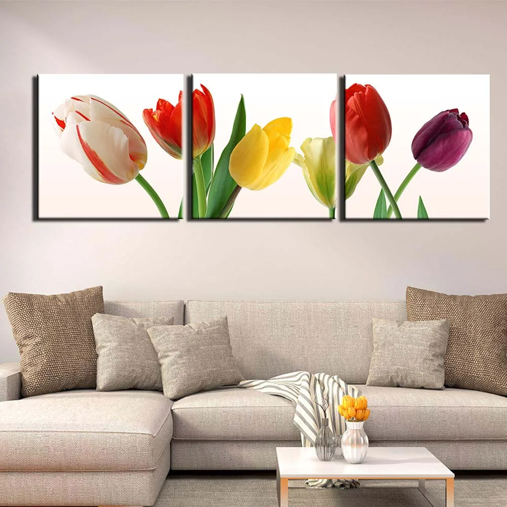 

Modern 3 Pieces Paintings on Canvas Abstract flower Picture Print Home Decor Wall Art Poster Artwork for Bedroom Living Room