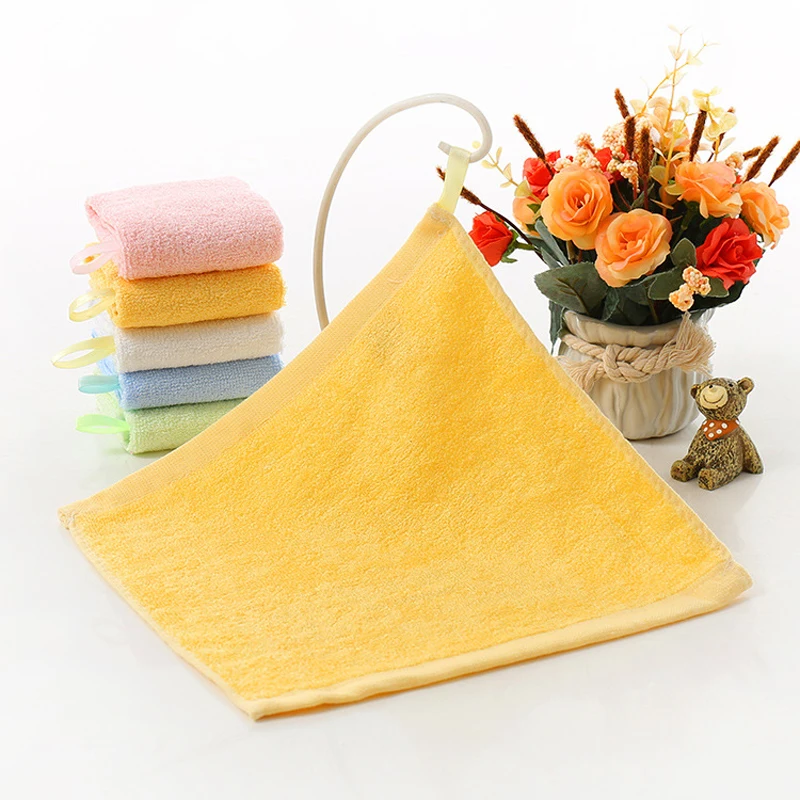 Plain Color Kids Kindergarten Children Square Handkerchief Daily Supplies Face Hand Wash Towel 28*28CM ZFS0591