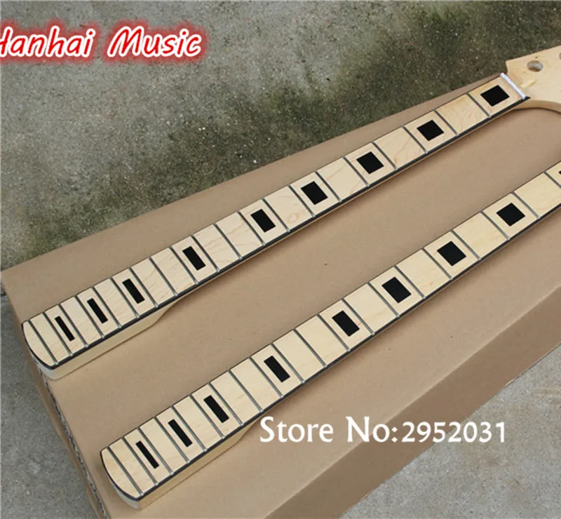 

High Quality Semi-finished 4-String Bass Guitar Neck Made from Maple and Black fret Marks Inlay and can be Customized