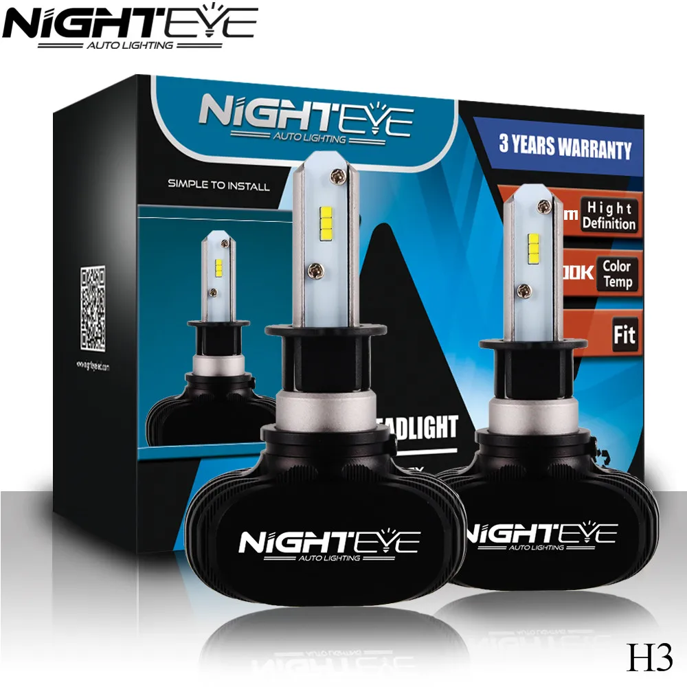 

NIGHTEYE H4 Hi-Lo Beam LED Car Headlight Bulb 50W 6500K 8000lm Auto Led Headlamp Seoul CSP Chips Headlights for Toyota/Hyundai