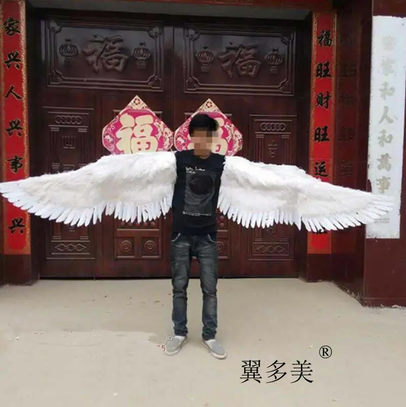 

Costumed Adult's white Soft angel feather wings underwear stage show performance Dance Wedding shooting props EMS free shipping