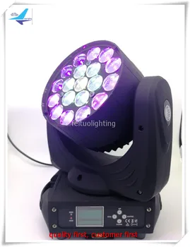 

6/lot 19x15W Zoom Beam Wash Moving Head Light with RGBW 4in1 LED ring Control Dj Disco and Nightclub