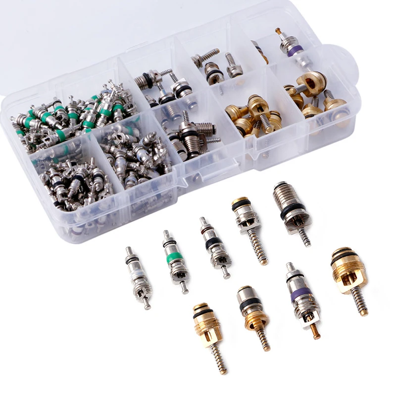 134 piezas de aire acondicionado de coche A/C núcleo de válvula R134 Kit de surtido de removedor para Toyota Honda Lexus Nissan Hyndai GM, Ford, Chrysler 134 piezas de aire acondicionado de coche A/C núcleo de válvula R134 Kit de surtido de removedor para Toyota Honda Lexus Nissan Hyndai GM, Ford, Chrysler
