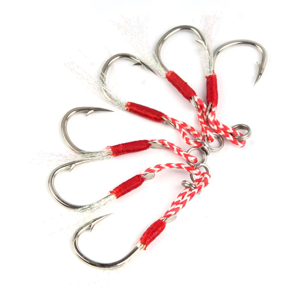 5PCS High Carbon High Quality Steel Fishing Hooks Set Fly Fishhooks Jig Barbed Hole For Fishing Accessories Pesca 10# 20# jooyoo