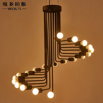 

Modern vintage Loft Pendant light Iron Spiral Staircase Lamp Drop light Fixture hanging light antique american pendant lamp