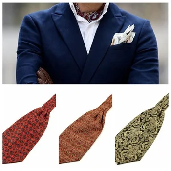 

SHENNAIWEI 2017 New Paisley Ascot Cravat Tie Cravat Men Paisley Tie Jacquard Self Tie Wedding Gravata
