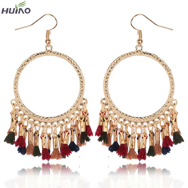 

Black Cloth Tassels Newest Arrival Alloy Women Drop Earrings