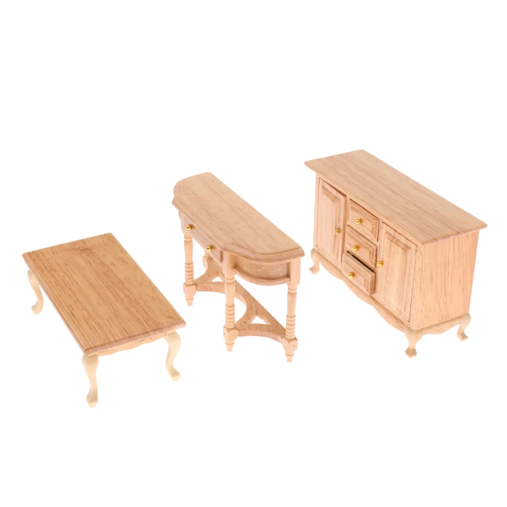 1:12 Scale Dollhouse Miniature TV Cabinet Tea Table Locker Kit Furniture Toy