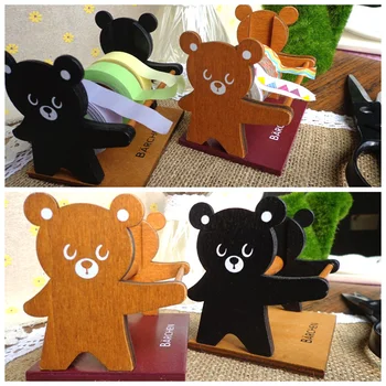 

Super Cute Bear Shape Masking Tape Dispenser, Wood Stand for Party Decorations Tape Stand Dispenser 2pcs/lot