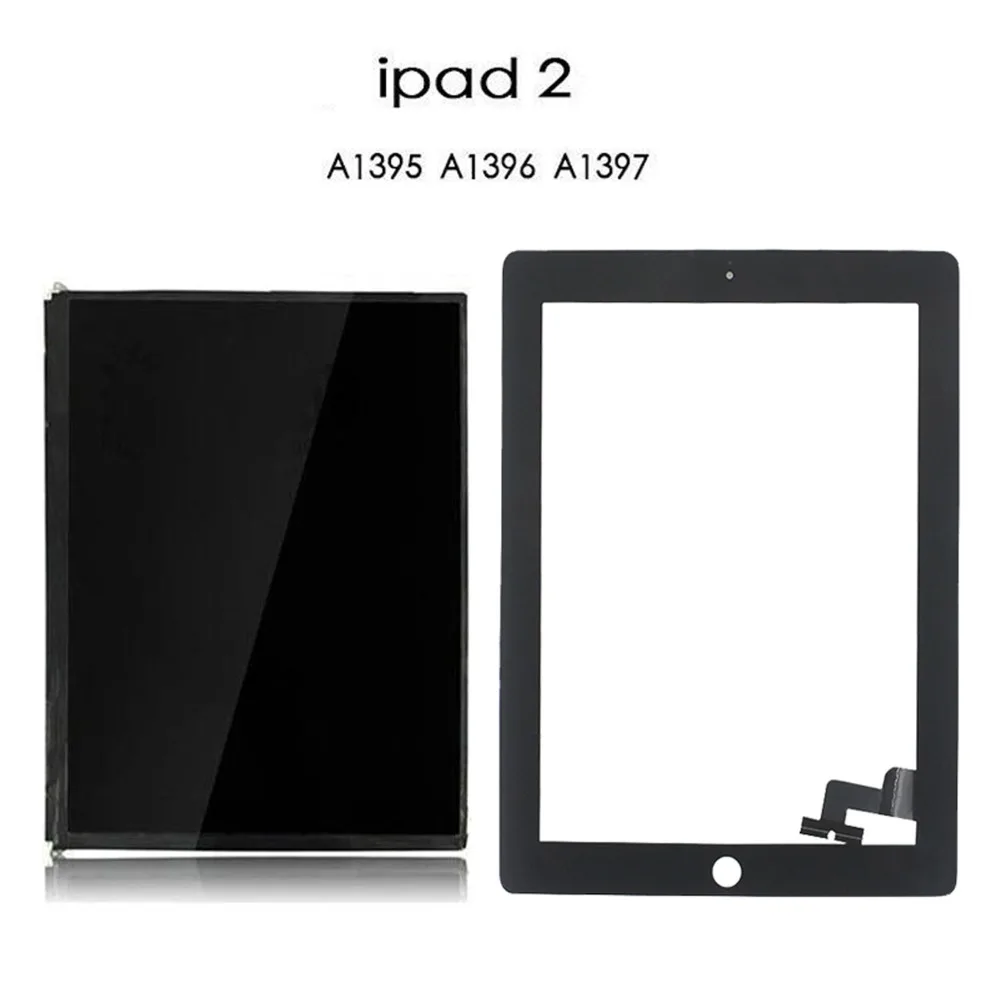 Тестирование Экран для iPad 2 2nd Gen A1395 A1396 A1397 9,7 "ЖК-дисплей Дисплей внешний сенсорный экран планшета спереди Стекло Панель Замена