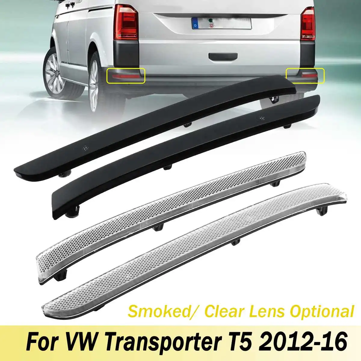 

1 Pair Left + Right Rear Bumper Reflector Light For VW Transporter T5 2012 2013 2014 2015 2016