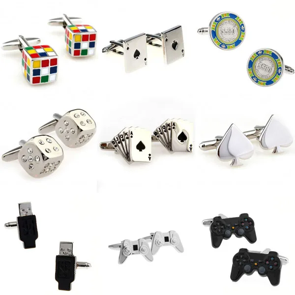 Магический куб карты игральные кости ручка USB запонка 1 пара большая акция|cufflink