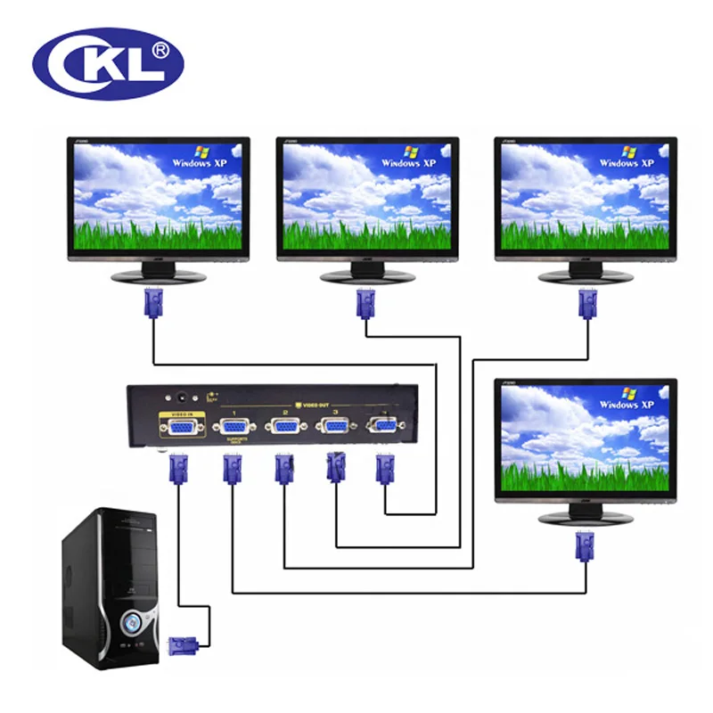 CKL-104A 4 Порты и разъёмы vga-разветвитель 450 MHZ 1x4 1*4 в 1 в 4 выход