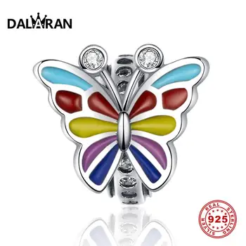 

DALARAN Colorful Butterfly Charms 925 Sterling Silver Beads Fit DIY Bracelets Necklaces For Women Jewelry Making