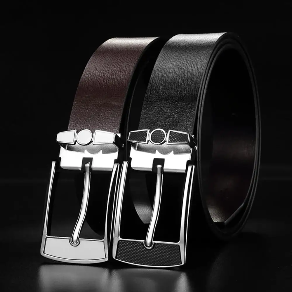 Ремень мужской из натуральной кожи с классической пряжкой LUFJ491|genuine leather men belt|belt for