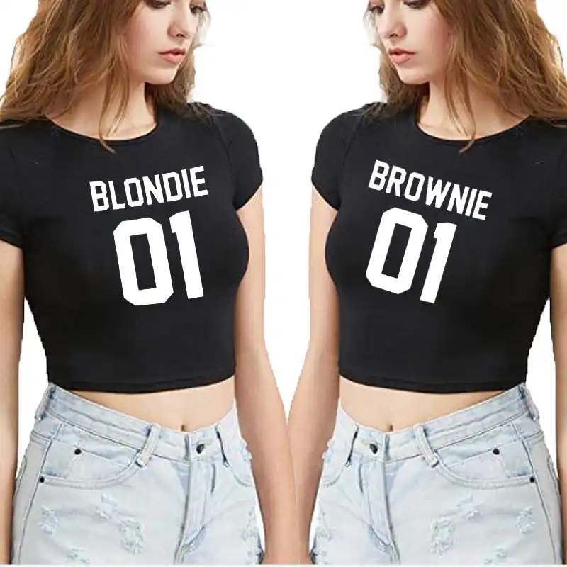 matching crop tops for best friends