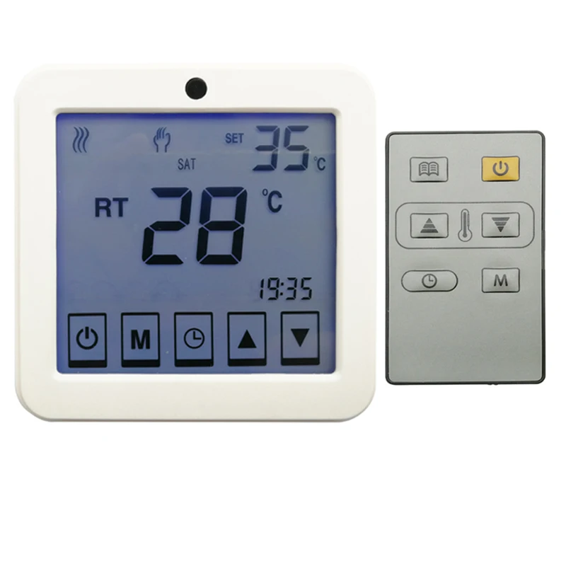 Remote control thermostat touch screen type with temperature sensor