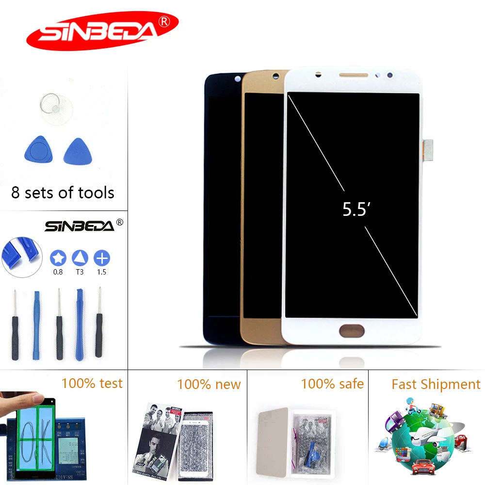 

Sinbeda AAA Quality 1280x720 LCD Display Touch Screen Digitizer Assembly Replacement For Motorola Moto E4 XT1762 XT1763 XT1766 $
