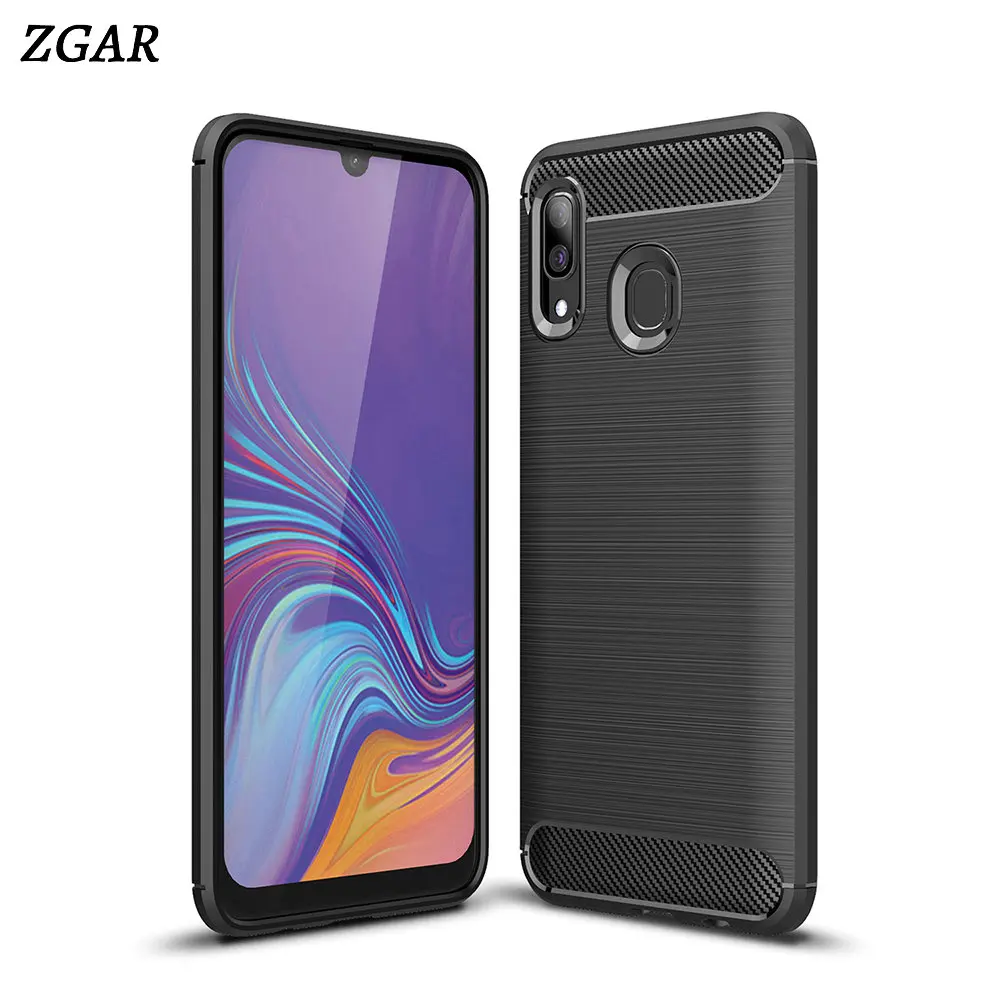 for Samsung Galaxy A30 Case Carbon Fiber Soft Celular ZGAR Mobile Covers Phone Bags Cases Fitted Coque | Мобильные телефоны и