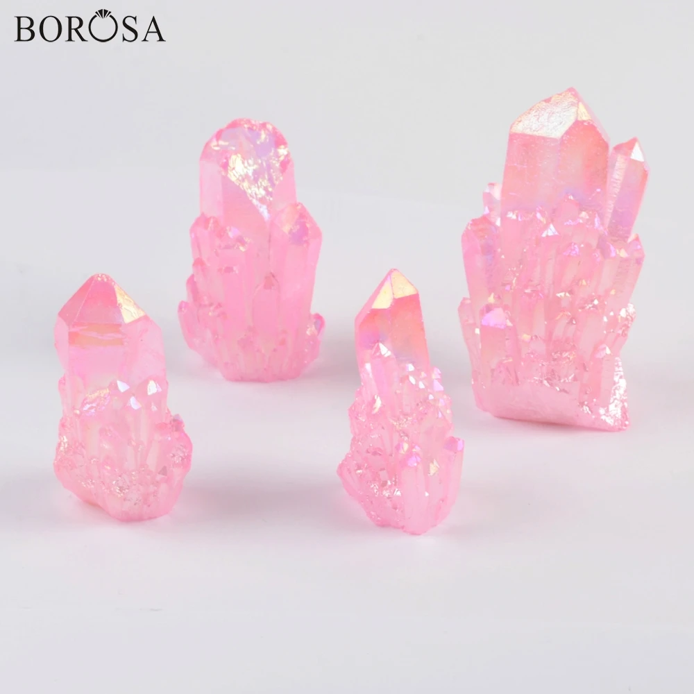 Украшения BOROSA 5 шт. опт покрытие радужной аурой кварцевые титановые с кристаллами