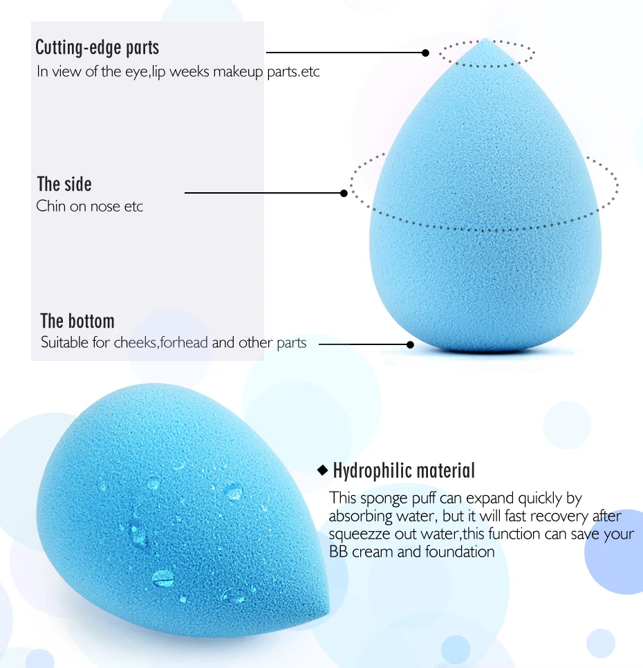AGDOAD 1 шт. макияж губка красота спонж для макияжа тональная пудра Макияж Губка косметический спонж капли воды форма макияж инструменты