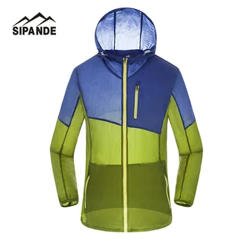 

Men Summer Hiking Jackets Ultra Thin Anti UV Coat Hooded Outdoor Fast dry Windproof lovers clothes