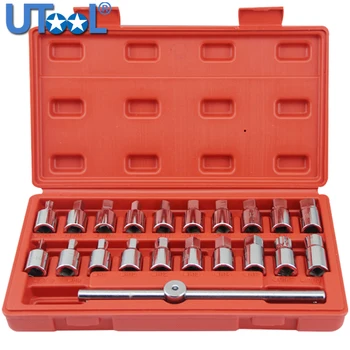 

3/8 Dr M16 Oil Drain Sump Plug Socket Key Removal Tool Set 21PC/18PC/12PC