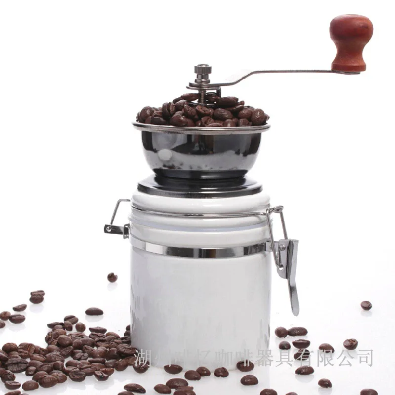 خام سيراميك القهوة اليد مطحنة Coffeeware حبوب البن القهوة اليدوية طاحونة الفلفل مطحنة التوابل السيراميك طاحونة آلة C514