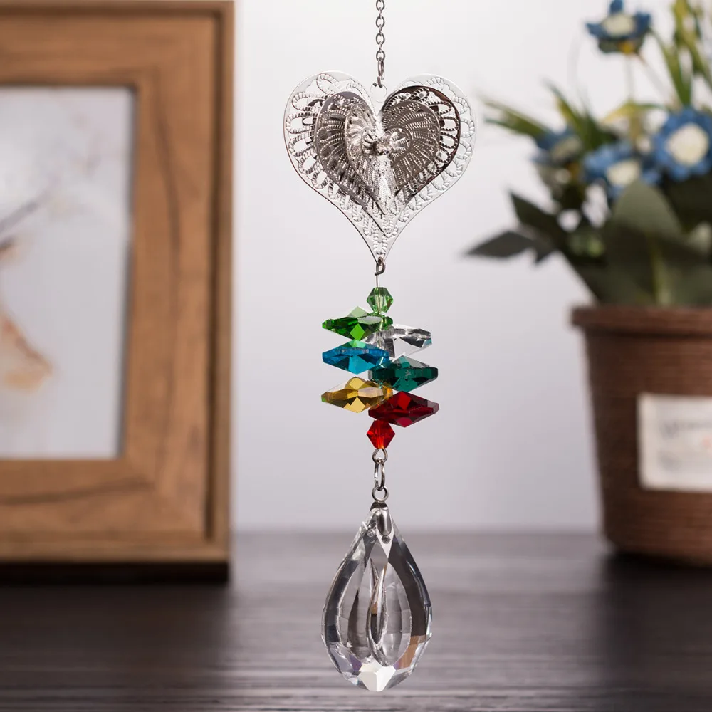 3D вогнутое сердце подвесные люстры Suncatchers для офис украшения сада висит подвески автомобиля завод окна