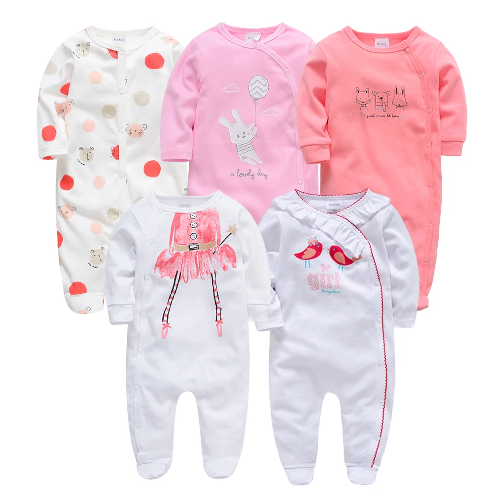 Roupa de Bebe 2019 Kavkas Bebé 3 Recém nascidos Luva Cheia m 6 m 9 m 12 m Menina Infantil Jumpsuits Rompers New Born Roupas Bebek Giyim 3 Conjuntos de roupas