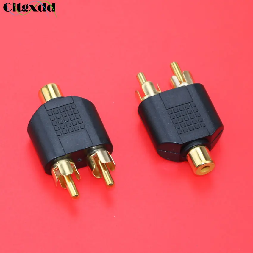 

cltgxdd RCA Female to 2 Male Adapter AV Audio Plug RCA Female to Male RCA Y Splitter Audio Converter for Computer TV Audio MP3