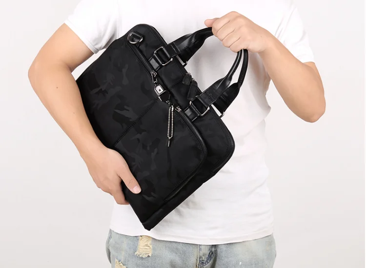 Новые модные простые мужские портфели, деловые сумки через плечо, высококачественные мужские камуфляжные многофункциональные сумки-мессенджеры L417