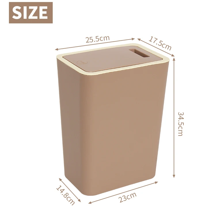 12L пресс пластиковый бак для мусора откидная крышка мусорный бак для ванной комнаты кухня гостиная домашняя мусорная корзина многоцветная мусорная банка