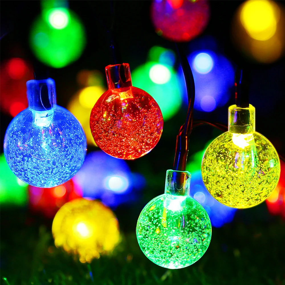 30/50 LED String Fairy Light Ball Garland Globe Festoon Solar Lights Outdoor Party Wedding Garden Christmas | Освещение