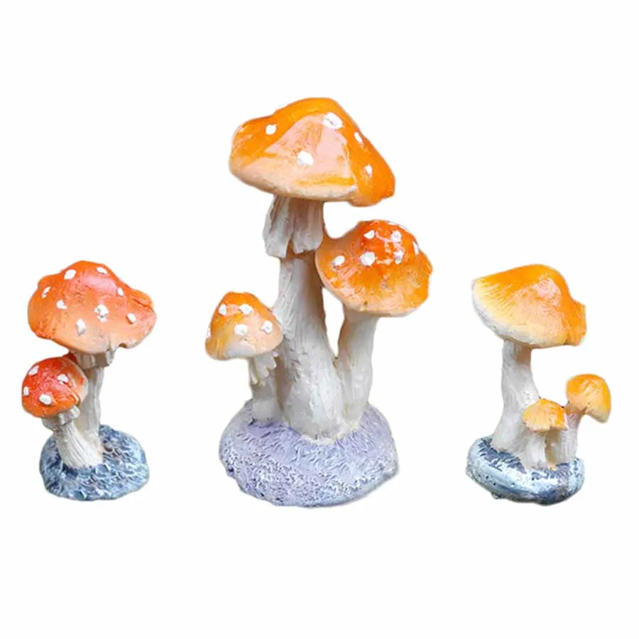 

1PCs Simulation Mini Mushrooms Garden Ornament Flower Pots Bonsai Micro Landscape Decoration Ornament Accessories