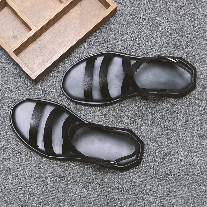 Г. летние мужские сандалии мужская кожаная обувь пляжные сандалии на плоской подошве мужские черные и белые туфли мягкие удобные A1151