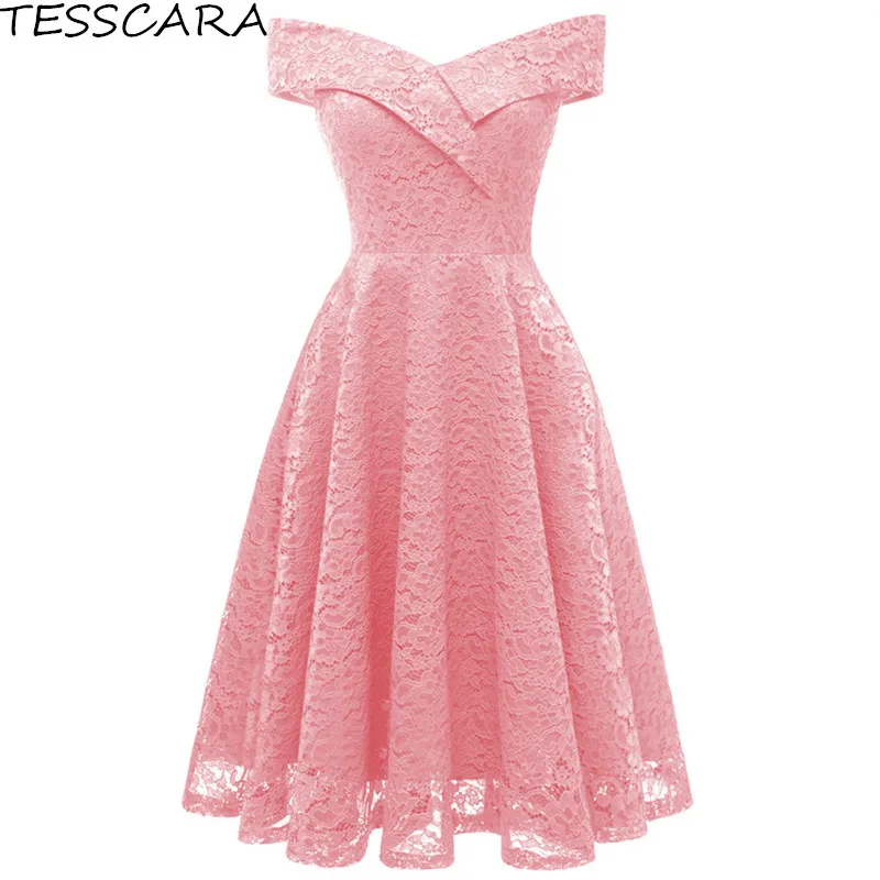 

Women Elegant Luxury Lace Dress Female Vintage A-Line Vestidos Robe Femme Vestido De Festa Bodycon Pink Wedding Party Dresses