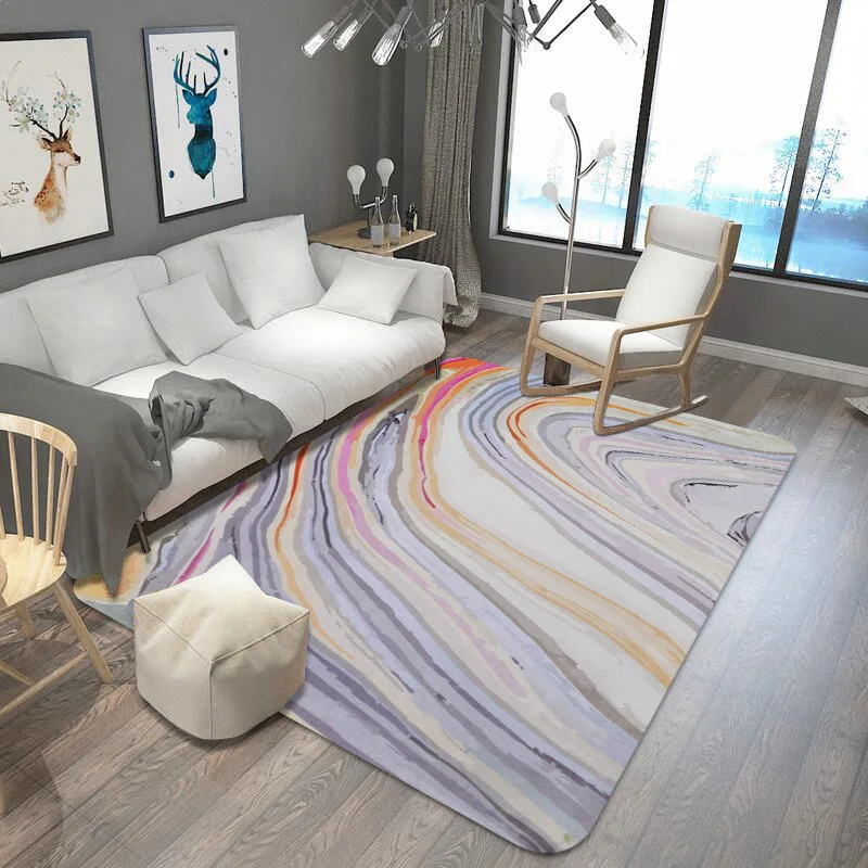 

Marbling Printed Rug and Carpet Kids Play Mat Sofa Floor Mat Colorful Rug Bay Window Pad Anti Slip Backing Carpet for Bedroom