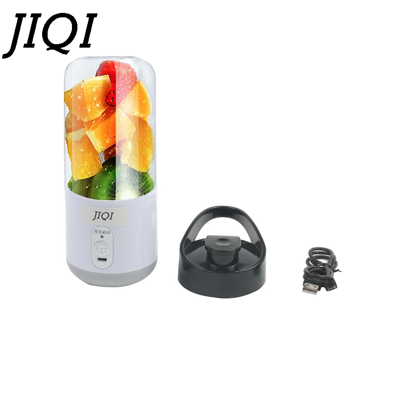 

JIQI USB Rechargeable Fruit Juicer Portable Mini Orange Citrus Juice Extractor Cup Smoothie Maker Pocket Bottle Blender Squeezer