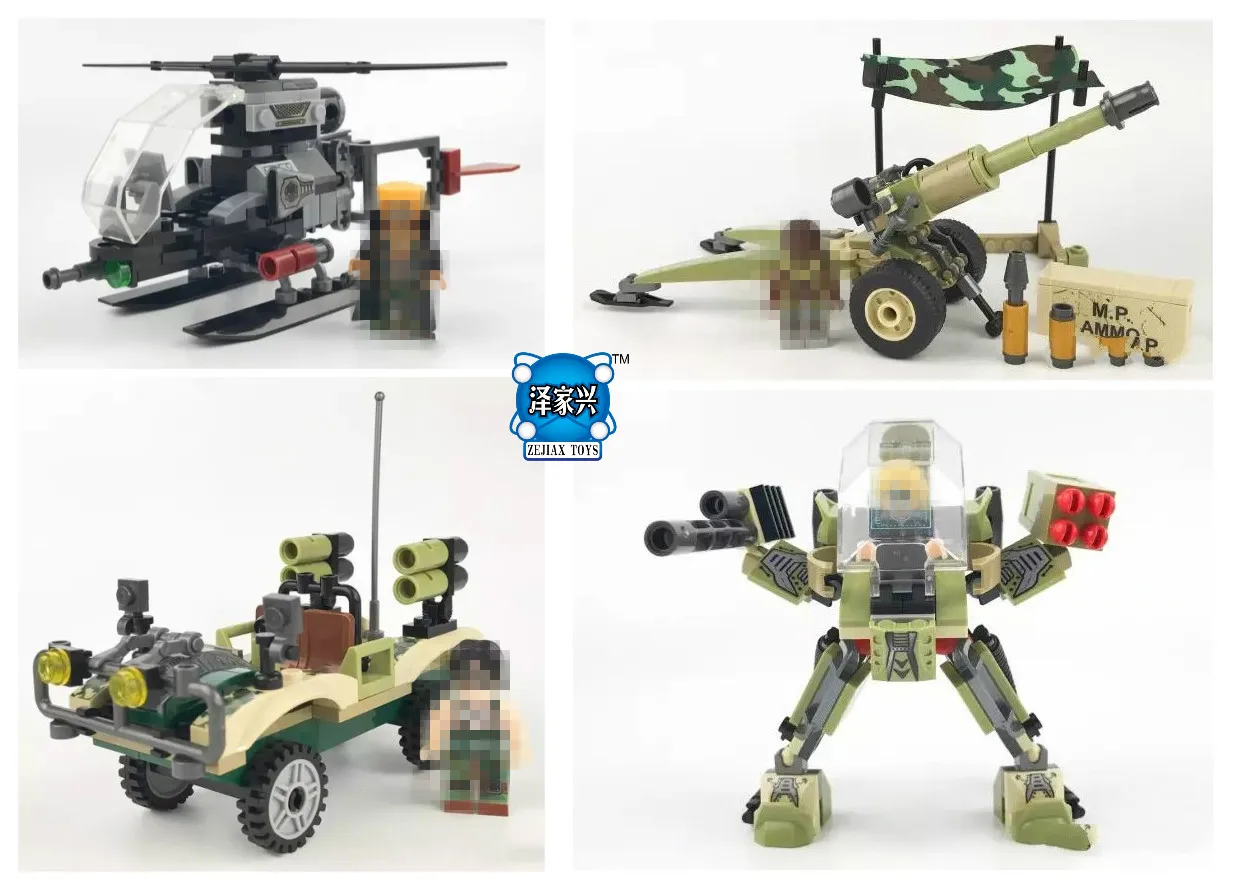 

Hot Modern Military Building Block Artillery Mech Robot Helicopter Armored Car Bricks Army Figures Toys for DIY MODEL Kids Gifts