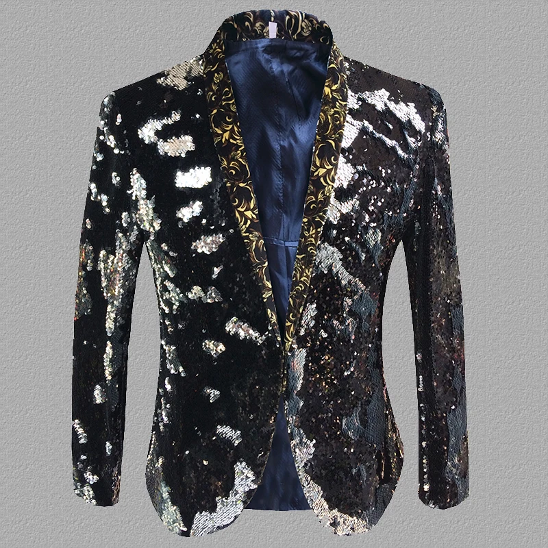 

sequins blazer men suits designs jacket mens stage costumes singers clothes dance star style dress punk rock masculino homme